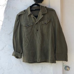 Army green military pullover